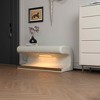 MAYEERTY Leather Upholstered Entryway Bench, LED Sensor Light Ottoman, Living Room Bedroom End of Bed - 2 of 4