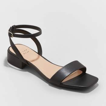 Women's Delores Wide Width Ankle Strap Sandals - A New Day™  Black 7W