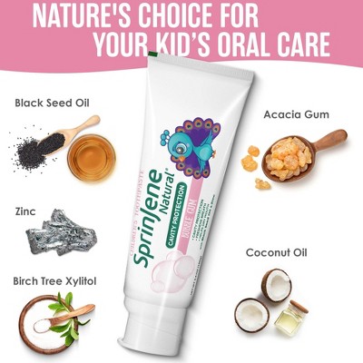 SprinJene Kids Tarter Control Fluoride Toothpaste - Bubblegum - 3.5oz/2ct: Gel, Paraben-Free, Vegan