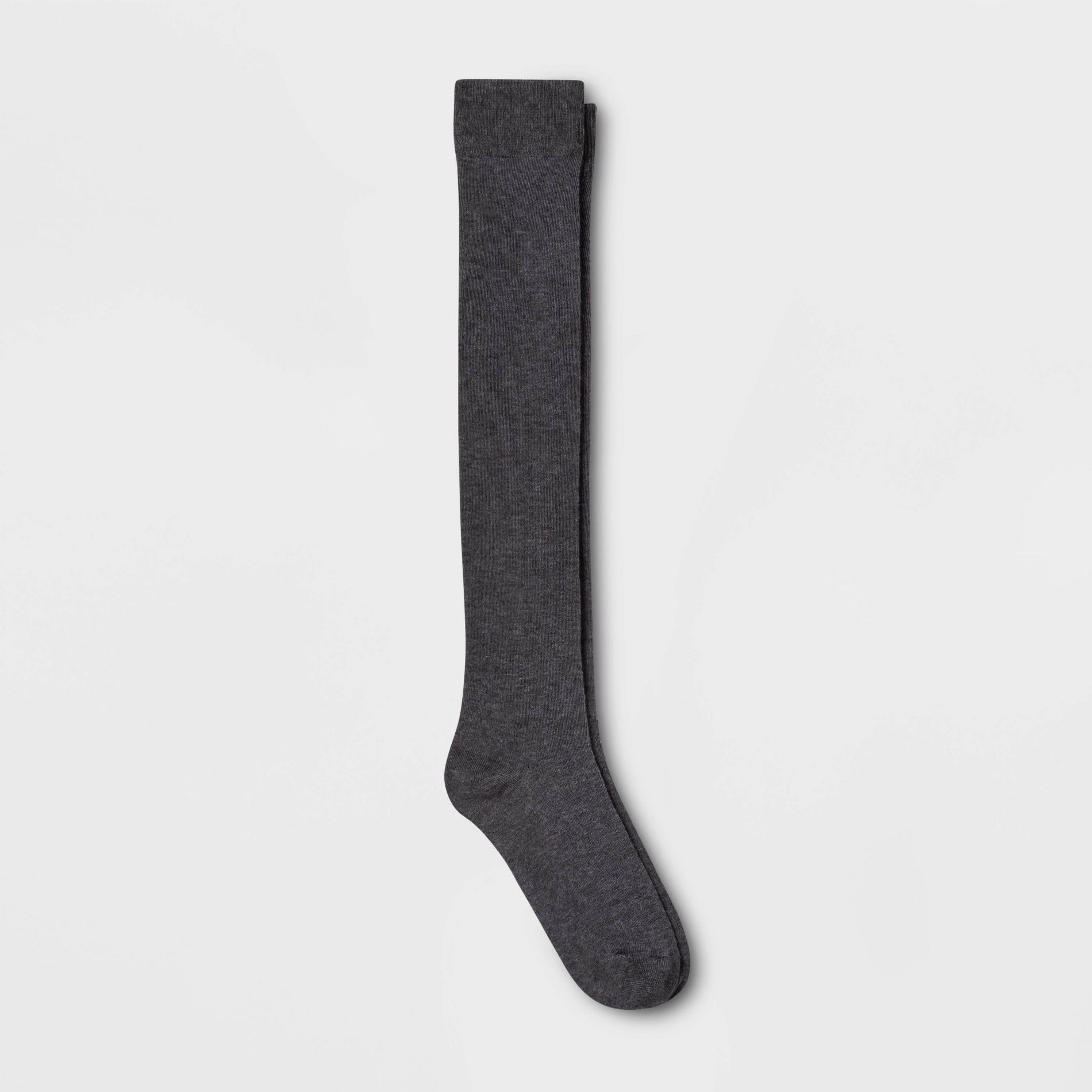 Women's Over the Knee Socks - Heather Gray 4-10: Lightweight, Banded Cuff, Solid Pattern