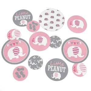 Big Dot of Happiness Pink Elephant - Girl Baby Shower Giant Circle Confetti - Birthday Party Decorations - Large Confetti 27 Count - 1 of 4