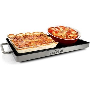 Electric Warming Tray for Entertaining with Non-Stick Glass Plate, 130W, Compact Heating Surface, Great for Parties - 1 of 4