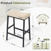 Arceso Counter Height Bar Stools Set of 4, Barstools with Thick PU Leather Saddle Seat & Metal Legs,24Inch Kitchen Counter Stools - 2 of 4