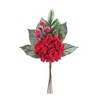Hydrangea Pine Pick Set – 18.5"H Red & Christmas White Holiday Decorative Picks (Set of 2) Polyester Accents by Melrose - 2 of 3