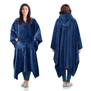 Catalonia Hooded Wearable Blanket for Adult Women Men, Fleece Wrap Blanket Cape with Hood | Warm, Soft, Cozy, Snuggly | Comfort Gift - 1 of 4
