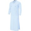 Clearlove Men's Long Sleeve Kaftan Thobe Robe Linen Cotton Blend Side Slit Lounge Shirt with Pockets Relaxation Wear - 3 of 4