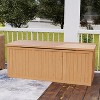Okak 67/112 Gallon All-Weather Wooden Deck Box, Storage Containers with Hinged Lid, Patio Storage Box for Outdoor Furniture Cushions, Pool Toys - 3 of 4