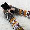 Allegra K Women's Winter Fingerless Thumbhole Elbow Length Knitted Gloves Arm Warmer - 4 of 4