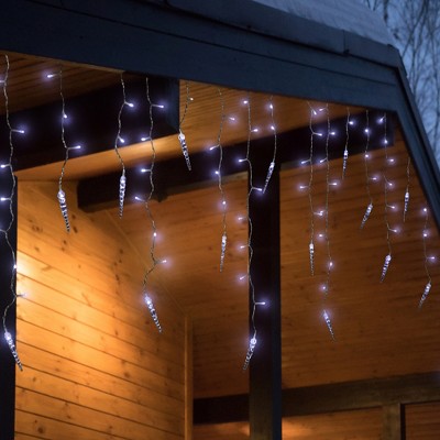 Northlight LED Ice Pillars Christmas Icicle Light Set - Pure White - 29' Clear Wire - 360ct