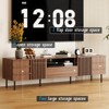 NicBex TV Stand Media Console LED Gaming Console Mid Century Modern Entertainment Center with Storage for Living Room, Bedroom, Walnut - 2 of 4