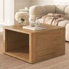 APRILSOUL30.80"Square Coffee Table for Living Room in Dark Brown Farmhouse Coffee Table with Storage,2-Tier Center Table - 3 of 4