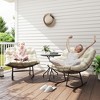 Outdoor Rocking Chair Patio Set of 2, Oversized Rocking Papasan Chairs with Cushions for Garden Porch, 265 lbs. - 2 of 4