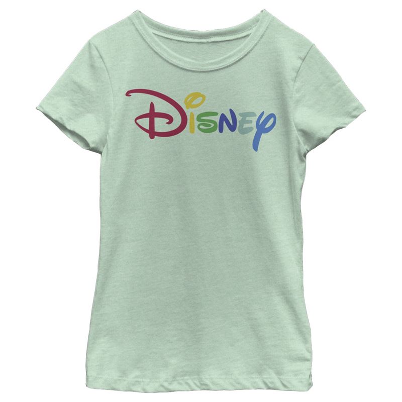 Girl's Disney Classic Multicolored Logo T-Shirt, 1 of 5