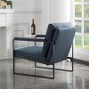 Vynxaria Blue/Dark Gray/ Yellow Accent Chair for One + Double, Metal Armrests & Foam Padding, Ideal for Living, Bedroom, Study Areas - 3 of 4