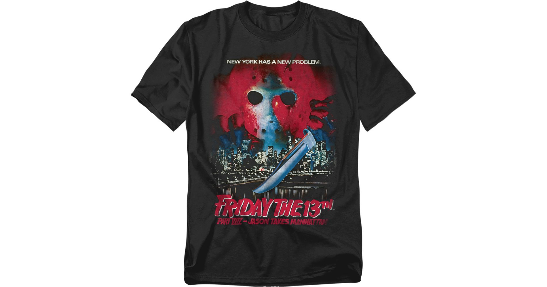 Men's Friday The 13th Part VIII Jason Takes Manhattan Vintage Poster T-Shirt