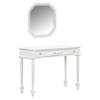 JUJABU Retro White Vanity Desk with Large Mirror and 3 Storage Drawers for Bedroom, Living Room or Entryway - 2 of 4