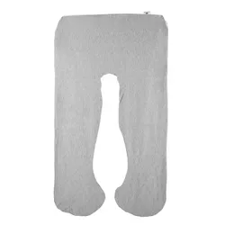 100% Cotton Jersey U-Shaped Body Pillow Cover Gray - Yorkshire Home
