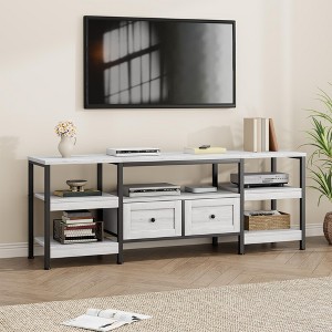 Garvee Industrial TV Stand for 75inch TV with 2 Fabric Drawers, 63in Wide Entertainment Center Media Console with Storage Shelves & Metal Frame - 1 of 4