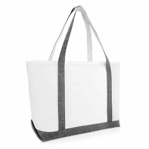 Dalix 23" Premium 24 oz. Cotton Canvas Shopping Tote Bag - 1 of 4