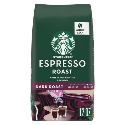 Starbucks Espresso Roast Dark Roast Whole Bean Coffee - 12oz: Arabica Beans, Latin America