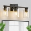 DORESshop Modern 3-Light Vanity Wall Lamp, Matte Black Finish Vabity Light with Clear Glass Shade, Perfect for Bathroom, Bedroom, and Dressing Mirror - 2 of 4