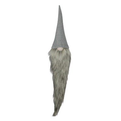 Northlight 30" Gray and White Traditional Hanging Christmas Gnome Decoration