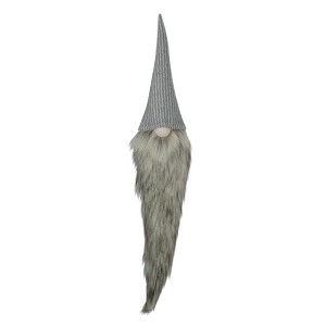 Northlight 30" Gray and White Traditional Hanging Christmas Gnome Decoration - 1 of 2