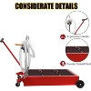 Acekool 25 Gallon Oil Drain Pan, 95L Foldable Low Profile Oil Tank with Pump, Hose, Mesh Grille, Swivel Casters, Red - 4 of 4