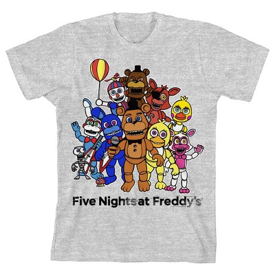 Fnaf Freddy Fazbear's Pizza Flyer Boy's Heather Grey T-shirt : Target