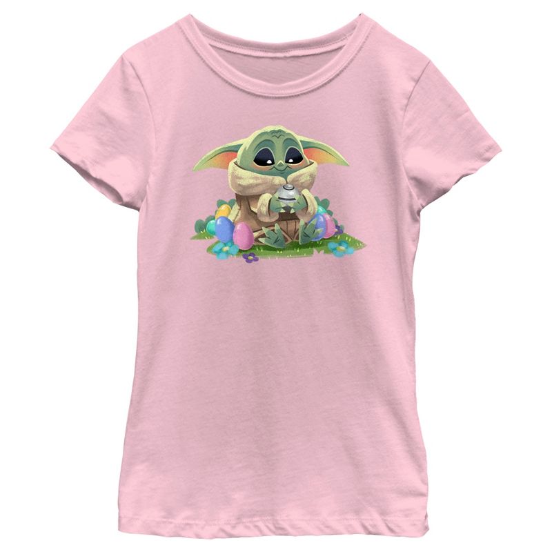 Girl's Star Wars: The Mandalorian Grogu Easter Egg Collector T-Shirt, 1 of 5