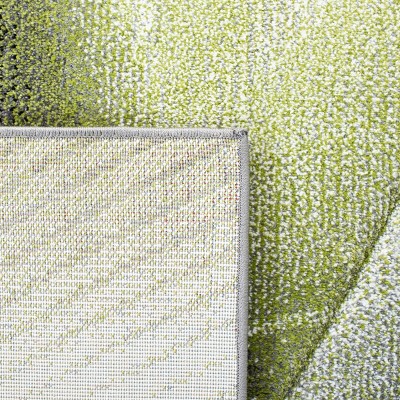 Grey and Green Rectangular Mid-Century Modern Area Rug