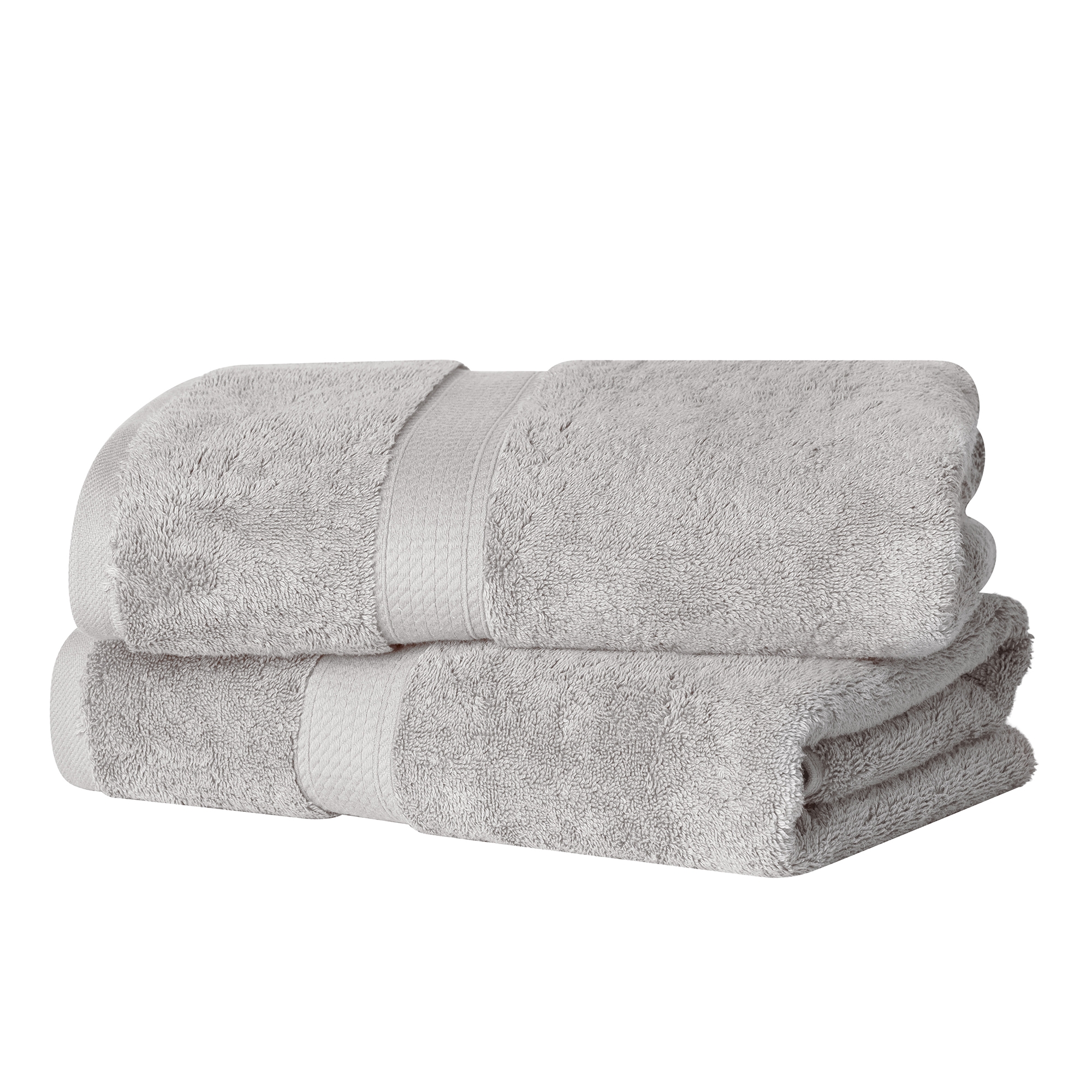 Egyptian Cotton Ultra Plush Quick Dry Towel and Washcloth Set, Silver - Blue Nile Mills