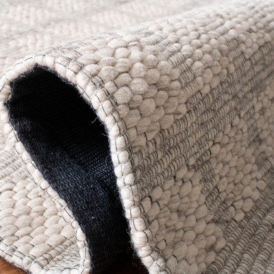 Marbella Beige Geometric Wool Handwoven Runner Rug