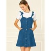 Allegra K Women's Strap Button Down Faux Suede A-Line Mini Overall Dress - 2 of 4