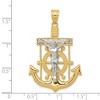 Black Bow Jewelry 14k Two Tone Gold Diamond-cut Mariner's Crucifix Cross Pendant - 4 of 4