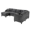 Merax U-Shaped Modular Sectional Sofa with USB Ports, Storage Armrests & Cup Holders - 4 of 4