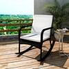 vidaXL Outdoor Rocking Chair with Comfortable Cushions, Weather-Resistant Black Poly Rattan Design, Powder-Coated Steel Frame, Ergonomic - image 2 of 4