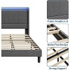 Bed Frame with Charging Station and LED Lights Upholstered Headboard 10 Inch Height Platform Bed with Storage Shelves No Box Spring Needed - 4 of 4