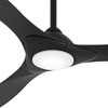 60" Minka Aire Modern Indoor Ceiling Fan with LED Light Remote Control Coal Black Etched Glass for Living Room Kitchen Bedroom - image 3 of 4