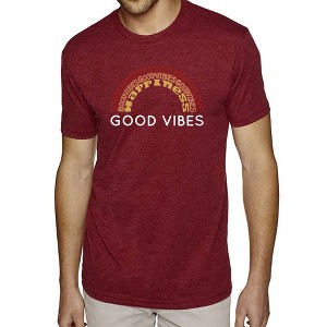 LA Pop Art Men's Premium Blend Word Art T-shirt - Good Vibes - 1 of 4