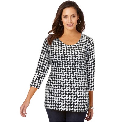 Jessica London Women's Plus Size Stretch Cotton Scoop Neck Tee