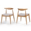 Mid-Century Modern Dining Chair Set of 2 with Cushioned Seat & Rubberwood Frame for Dining Room-Baofuwish - 3 of 4