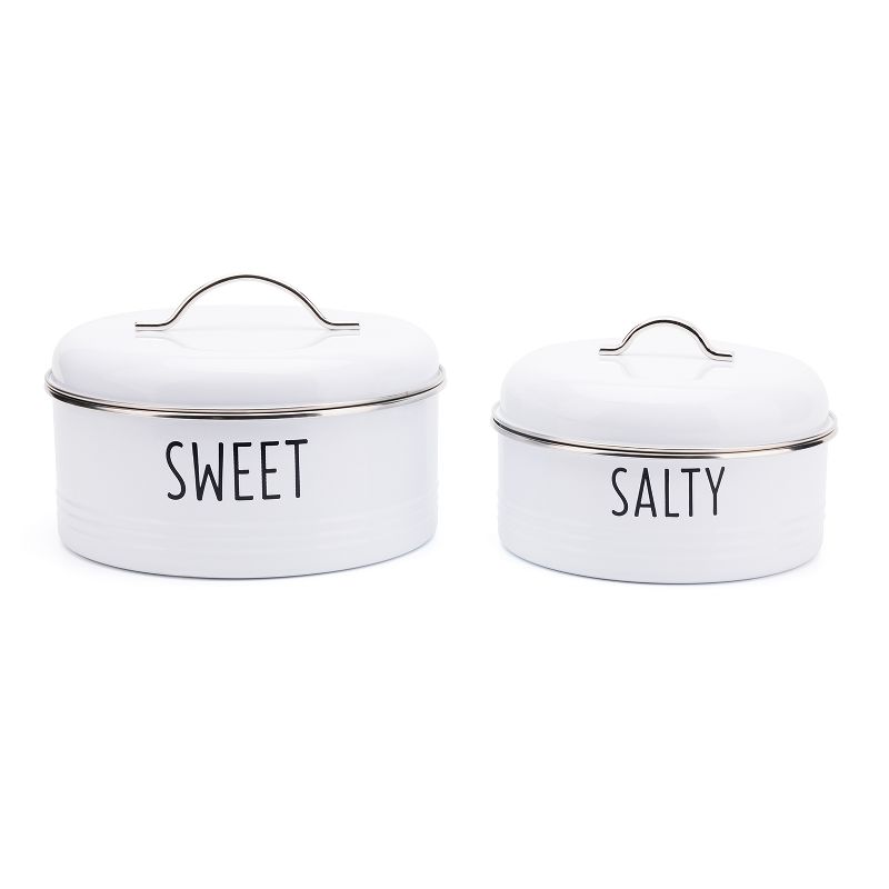 Outshine Co Farmhouse Round Tin Snack Containers with Lids - Set of 2, 2 of 9