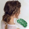 Unique Bargains Christmas Hair Clips Semicircle Snowflakes for Christmas 3.35"x1.77"x1.77" Green White 1 Pc - 2 of 4