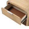 28" Natural Transitional Nightstand with Drawer and Shelf, Rounded Corners, Felt-Lined Storage for Bedroom -3irtyhousy - 3 of 4