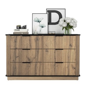 TiramisuBest Natural Wood Grain Tech-Inspired MDF Dome Cabinet - A Smart Combination of Snack Storage and LED Lighting. - Natural Wood MDF D - 1 of 4