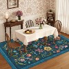 Vintage Floral Area Rug - Soft Non-Slip Low Pile Stain Resistant Carpet Large Retro Accent Throw Rug for Living Room Bedroom Dining Room - 4 of 4