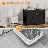 Litter Box Enclosure, Cat Litter Box Furniture with 2 Doors and Pads, Large Hidden Litter Box Furniture, Wooden Cat House, End Side Table - 3 of 4