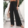 Women Polka Dot Wide Leg Long Pants Summer Fall Casual High Waist Trousers - 4 of 4