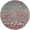 Blush And Emerald Floral Washable Indoor Outdoor Area Rug - 4 of 4